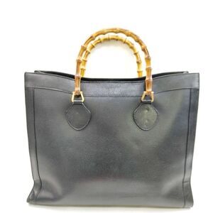 Gucci Diana Hand Bag Bamboo Black Leather
